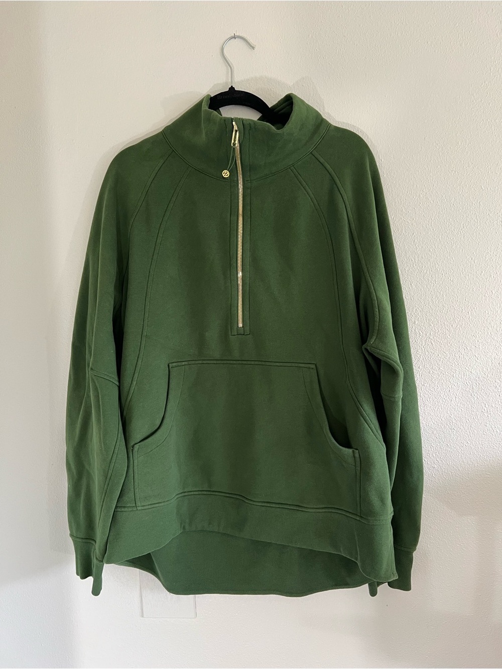 lululemon Olive Green Oversized Half-Zip Funnel Neck Sweatshirt